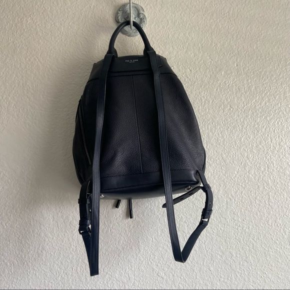Rag & Bone navy leather backpack main image 11